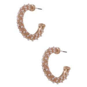 1 LEFT!! CLARA PEARL HOOP EARRINGS
